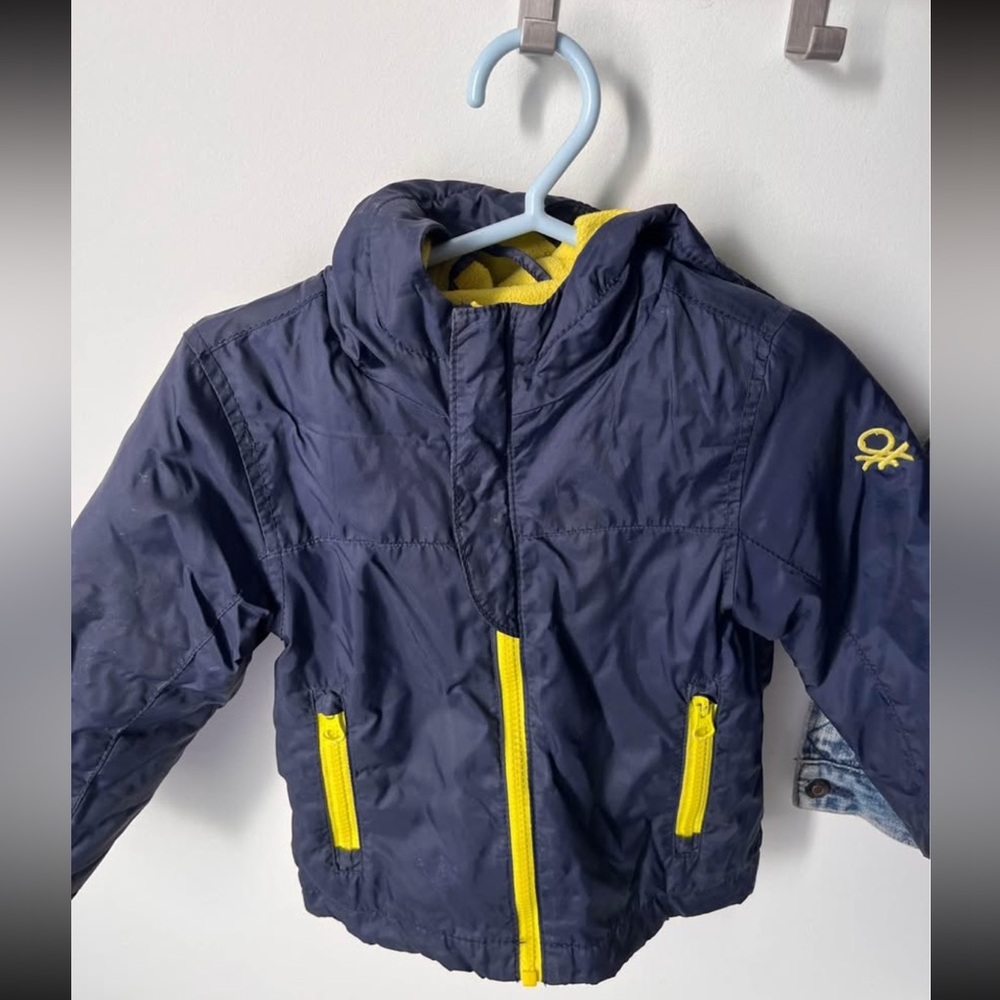 BENETTON 2Y fleece lined navy blue jacket
